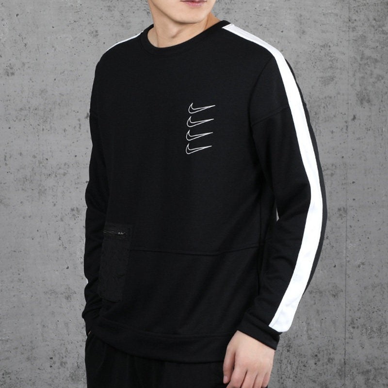 Nike Dri-fit Logo Knit Quick Dry Training Pullover Black CJ4624-010 - 5