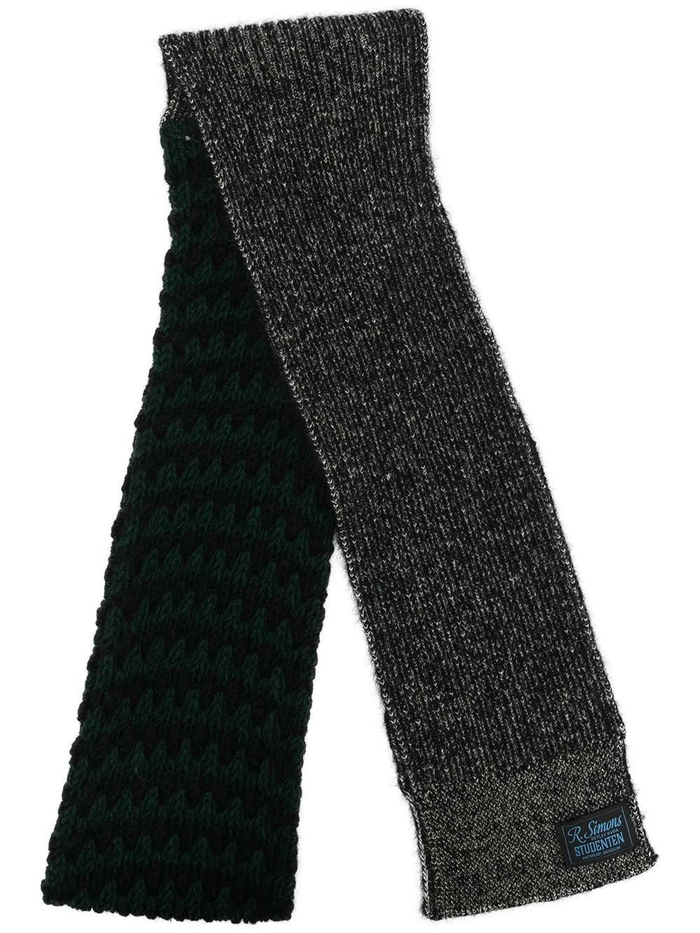 logo patch knitted scarf - 1