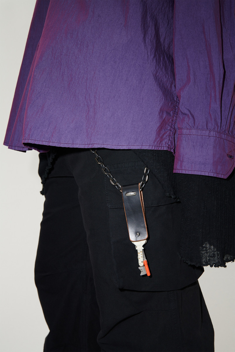 Pierced Key Holder Brown Leather 3