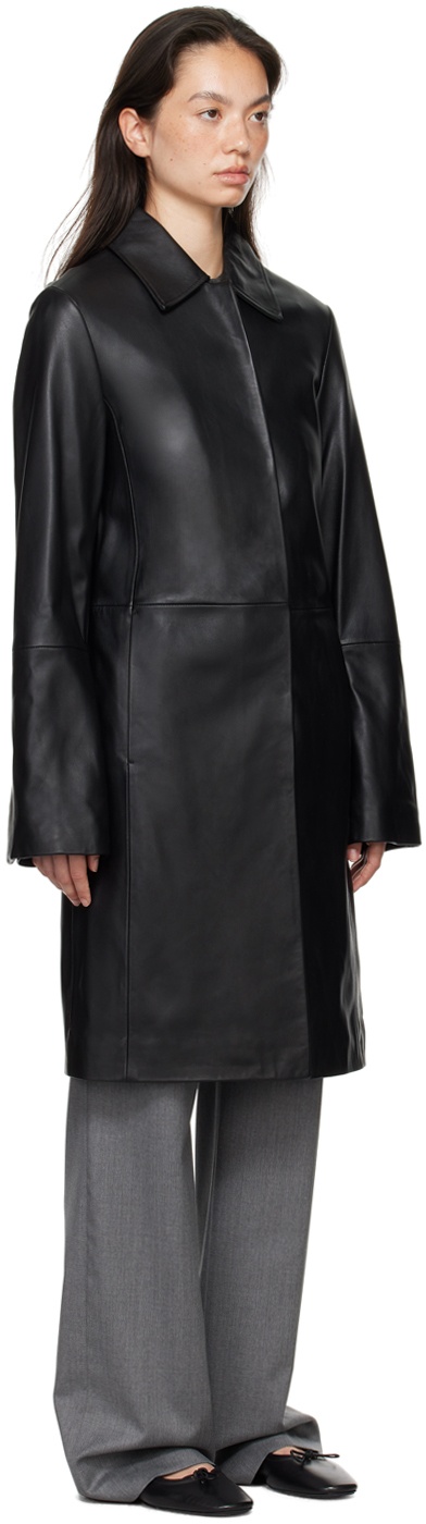 【関税込み】Loulou de Saison ブラック Gilo レザーコート Loulou de Saison Black Gilo Leather Coat | REVERSIBLE
