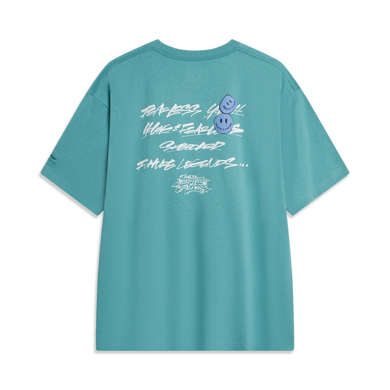 Li-Ning Li-Ning x OG_SLICK Skateboarding Graphic T-shirt 'Teal' AHST475-5 outlook