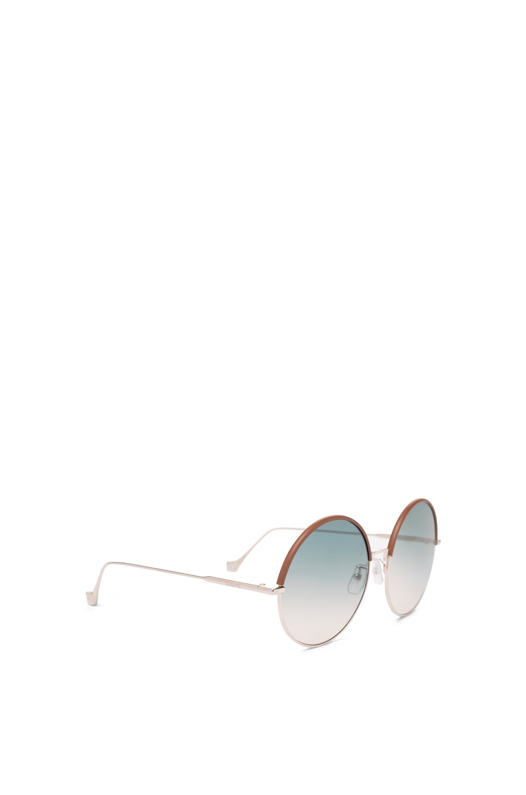 Round Sunglasses in metal and calfskin - 4