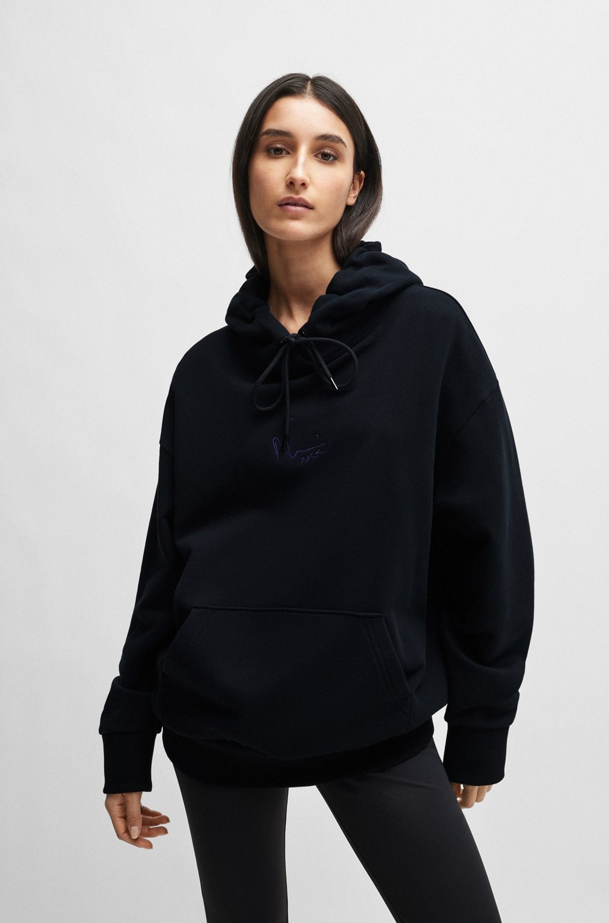 NAOMI X BOSS COTTON-TERRY SWEATSHIRT WITH RIBBED TRIMS - 2