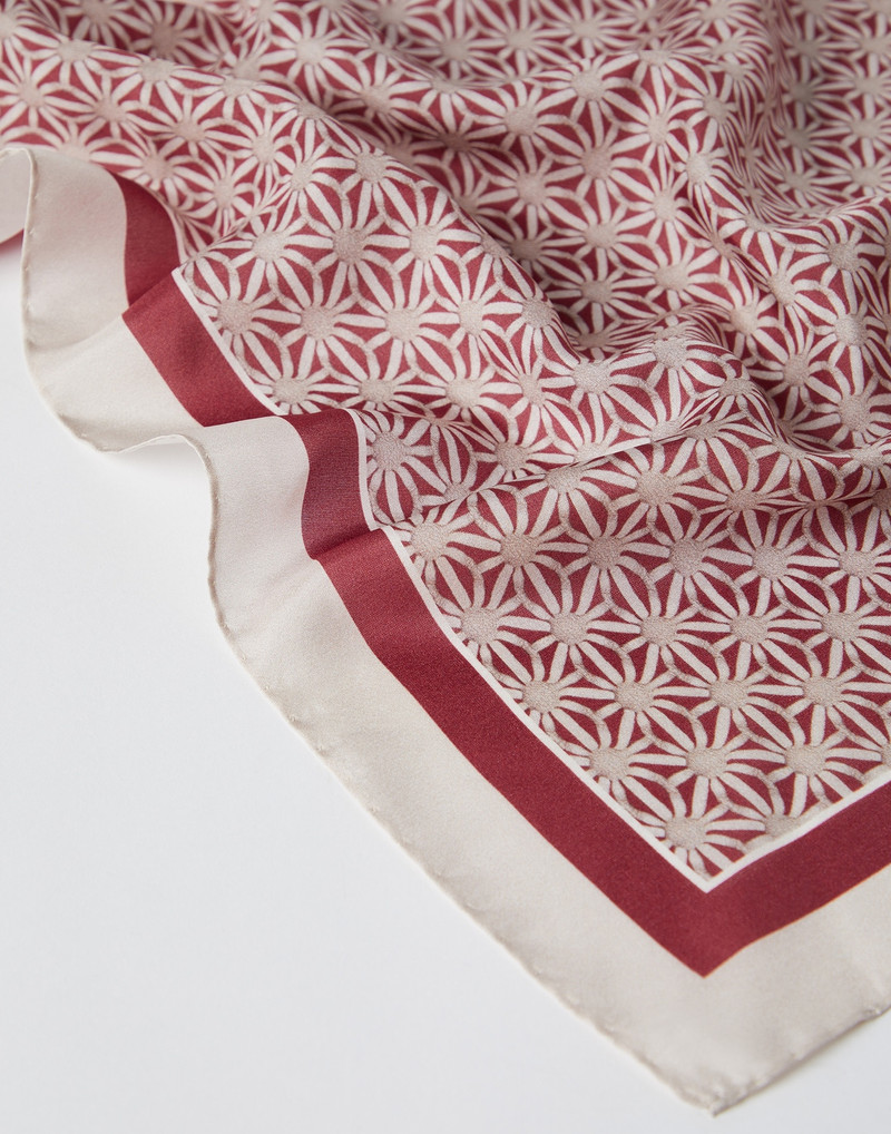 Brunello Cucinelli Starburst flower silk pongee foulard outlook