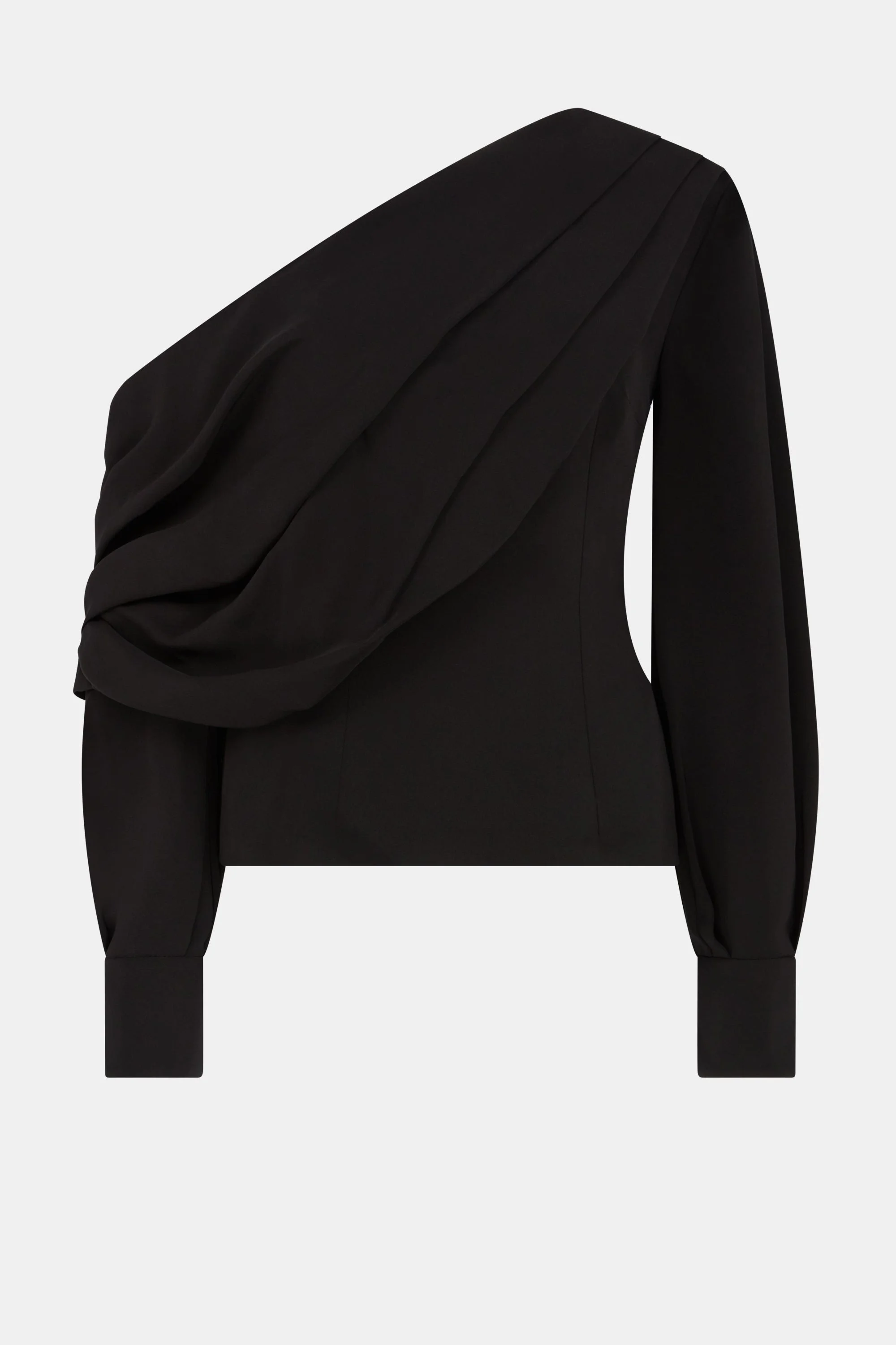 Alida Top In Black Silk Crepe De Chine - 1