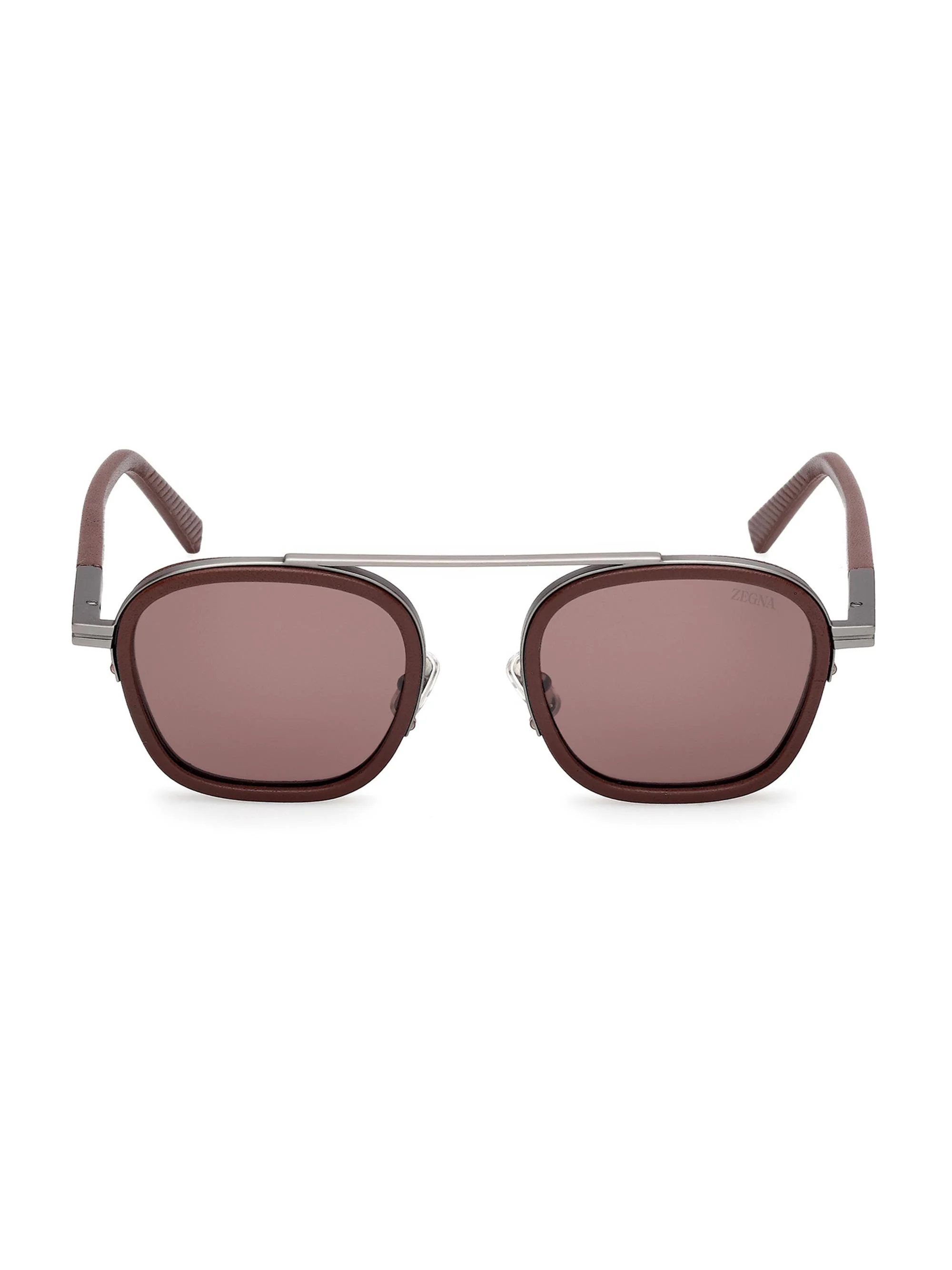 Men's 51MM Geometric Sunglasses - Shiny Dark Brown - 1