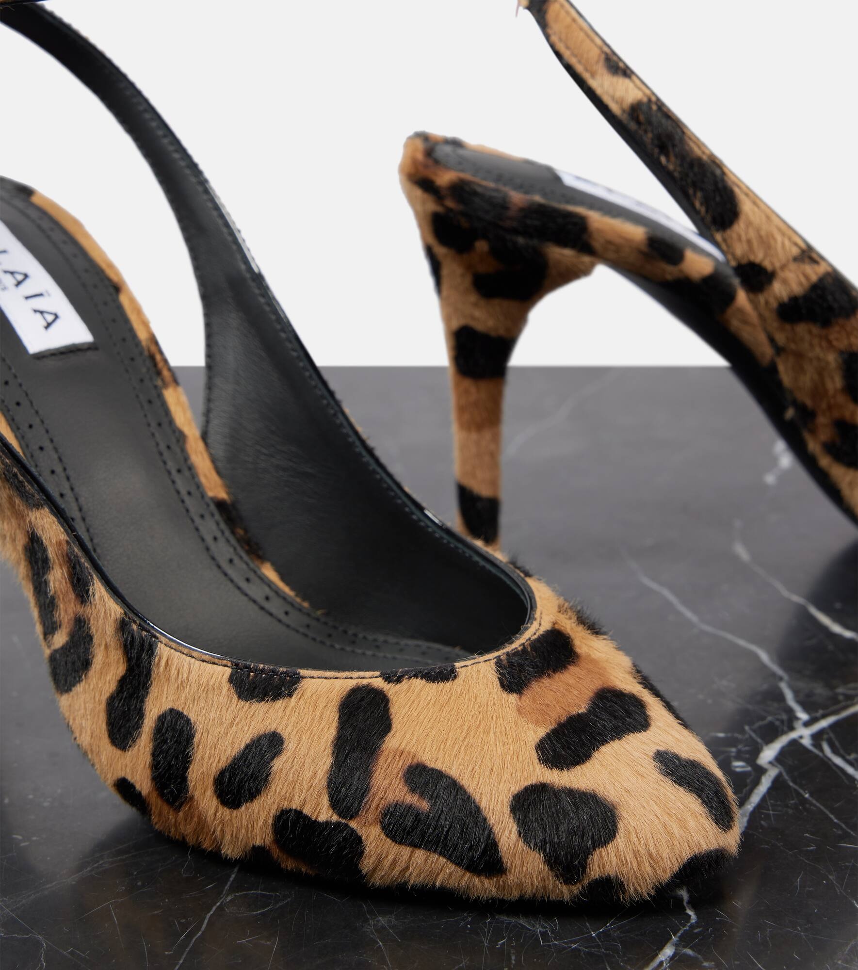 Decollete 90 calf hair slingback pumps - 5