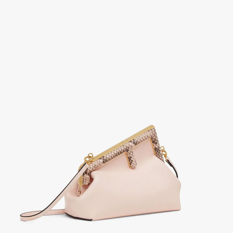 Pink leather and python leather bag 2