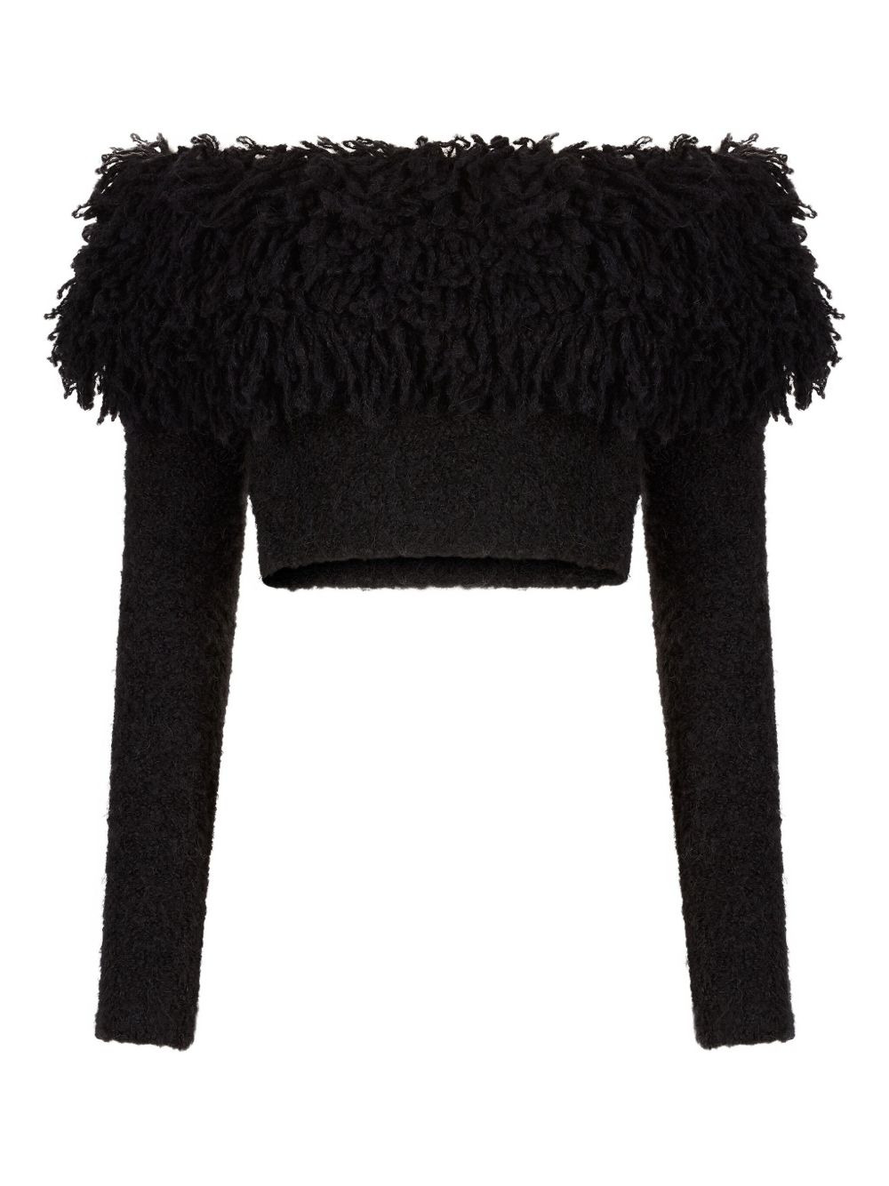 off-shoulder fringe top - 1