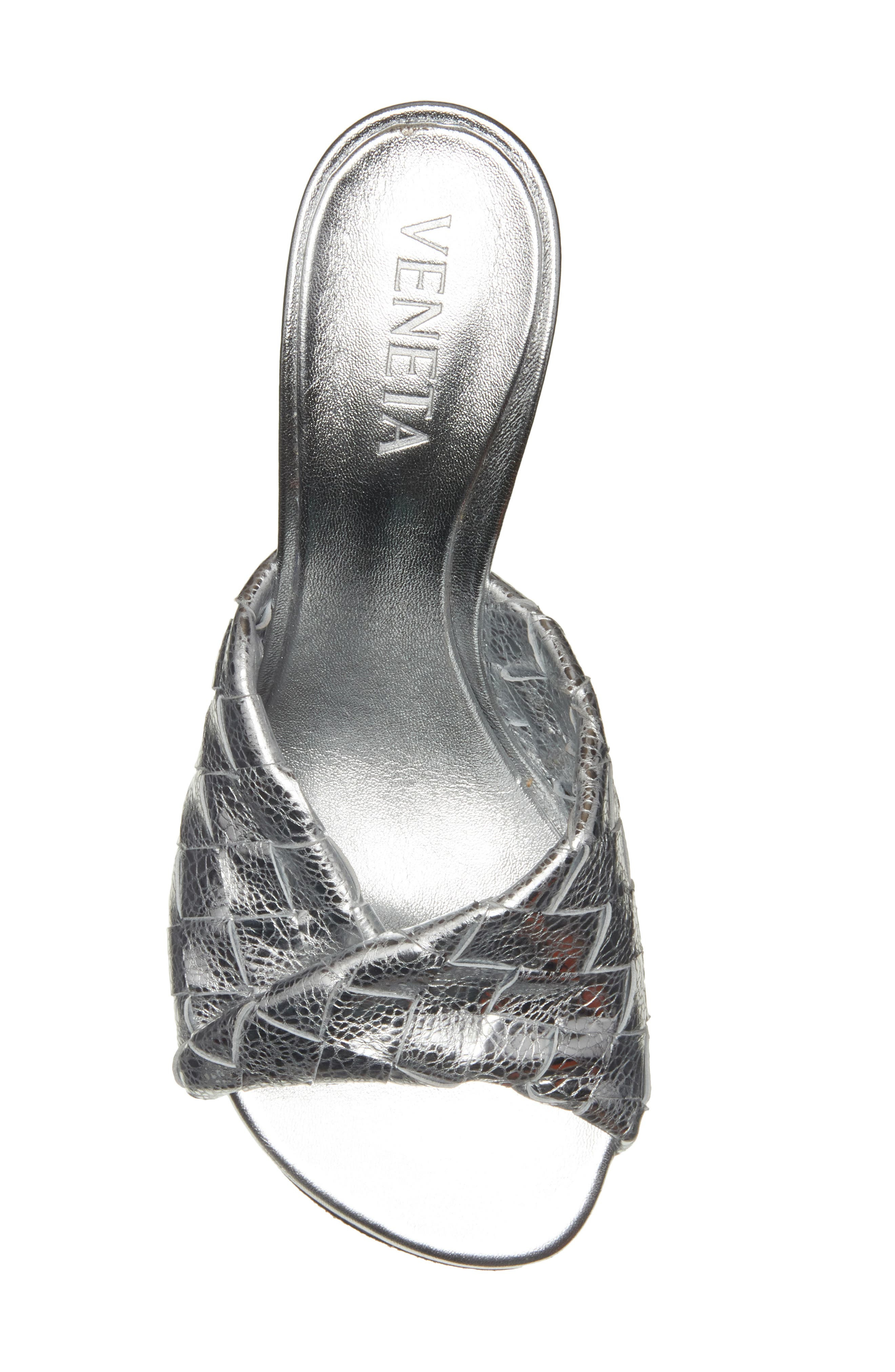 Bottega Veneta Blink Intrecciato Slide Sandal in Silver at Nordstrom - 5