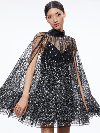 Alice + Olivia ZENON SEQUIN CAPE MINI DRESS outlook