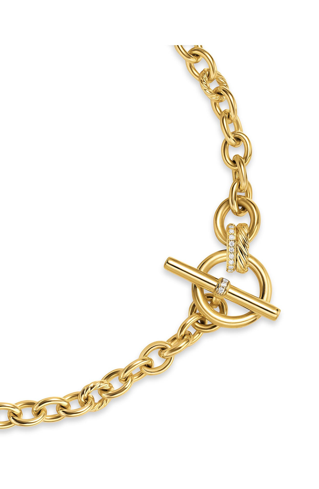 David Yurman DY Mercer® Toggle Chain Necklace in 18K Yellow Gold with Diamonds, 8mm at Nordstrom - 3
