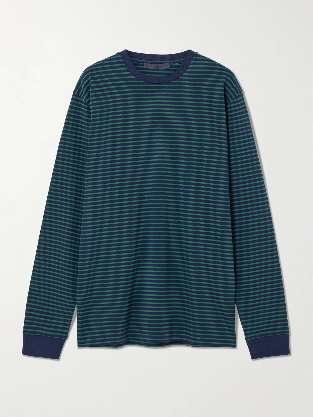 Striped Cotton-jersey T-shirt - 1