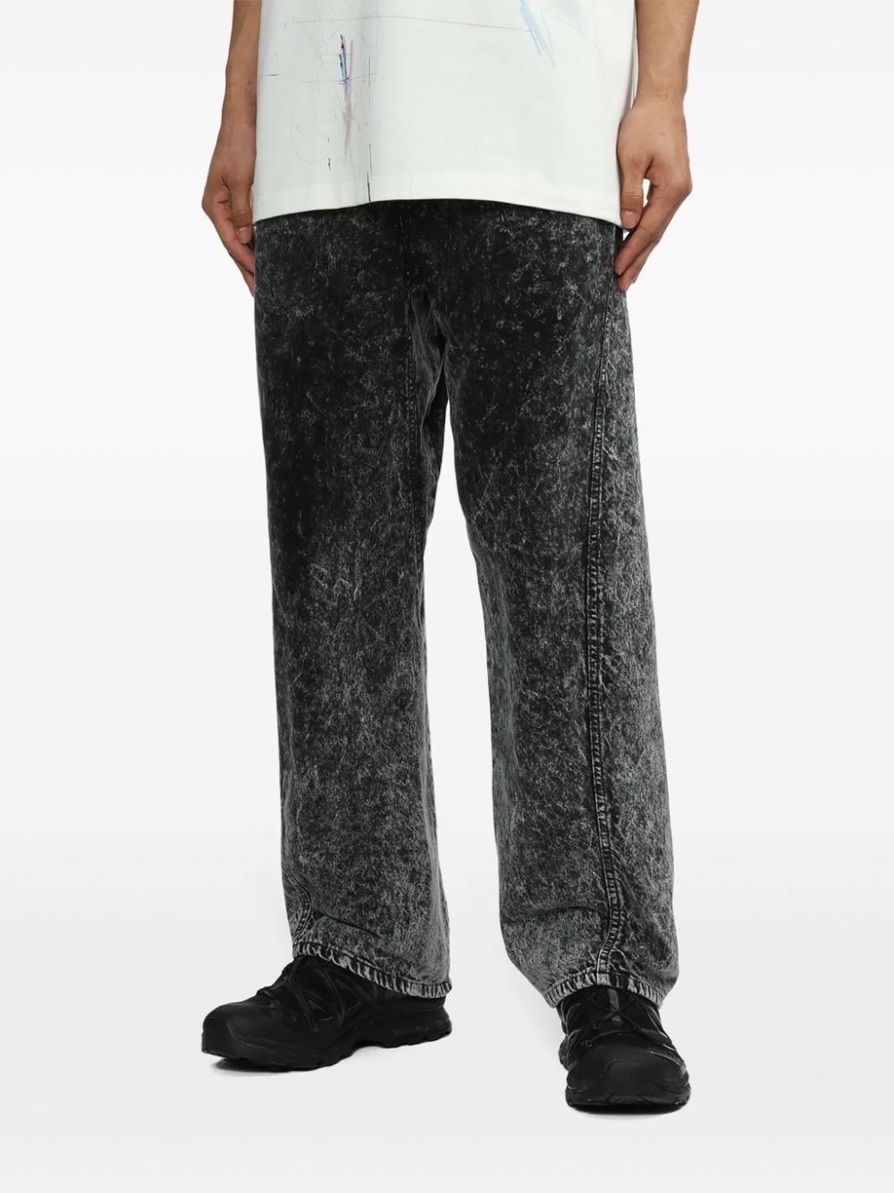 acid-wash straight-leg jeans - 3