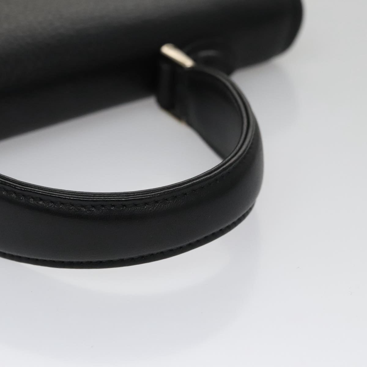 Burberry Hand Bag Leather Black Silver - 7