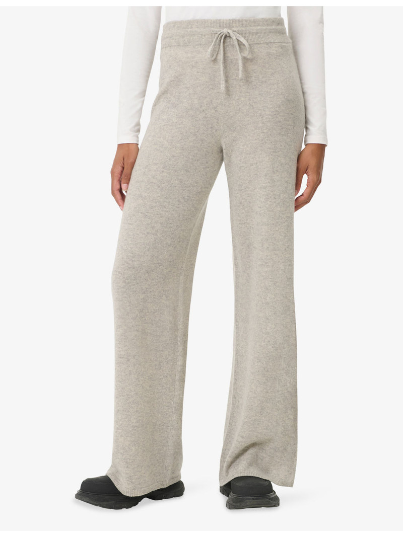 Wide-Leg Elasticated-Waist Cashmere Trousers 3