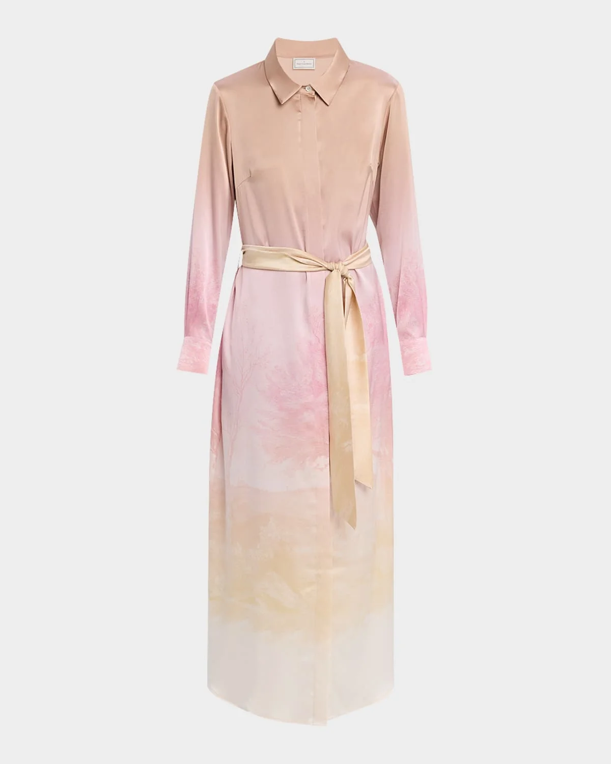 Ombre Landscape-Print Midi Shirtdress - 1