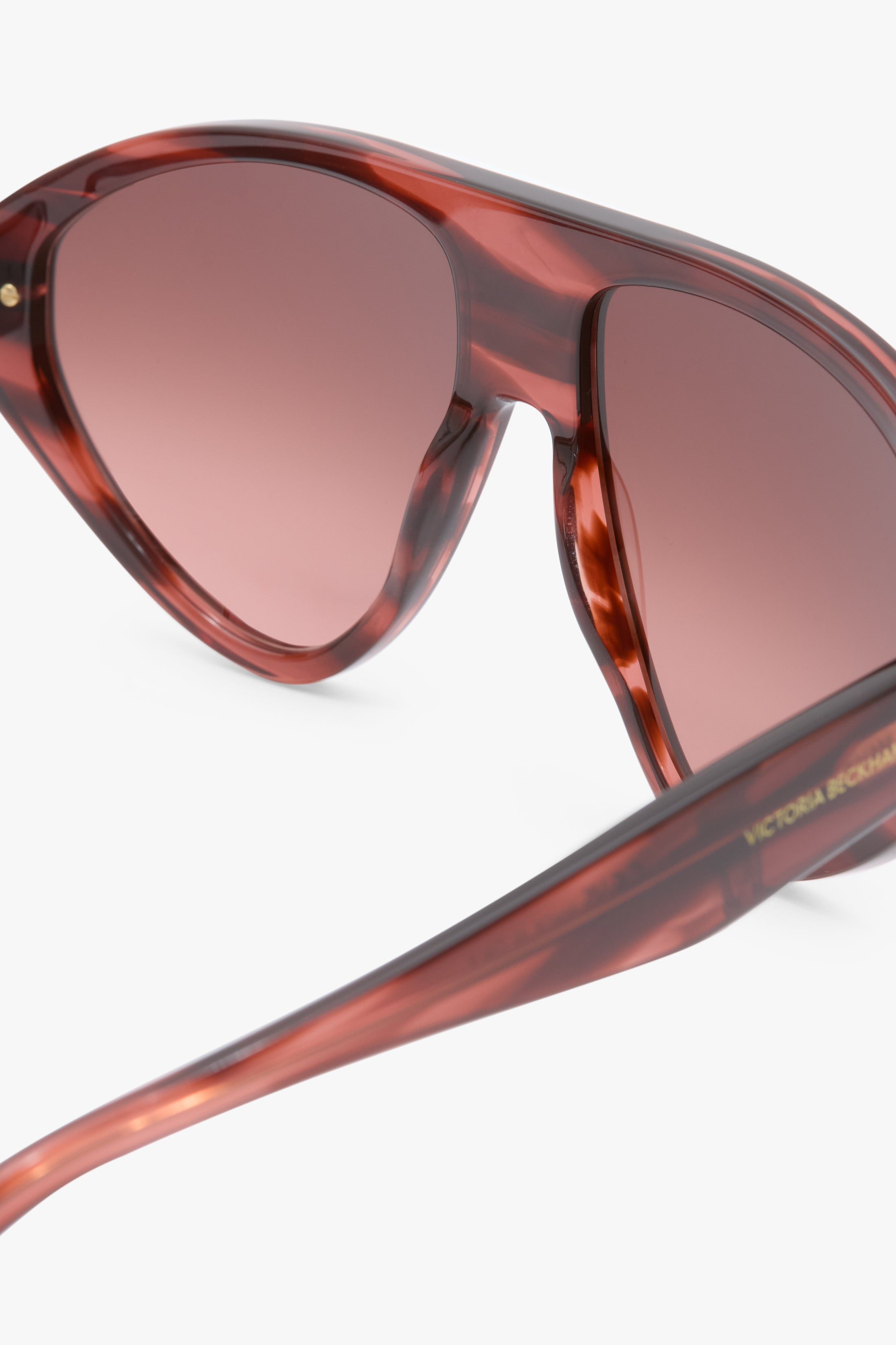 Visor Hinge-Detail Sunglasses in Striped Wine - 6