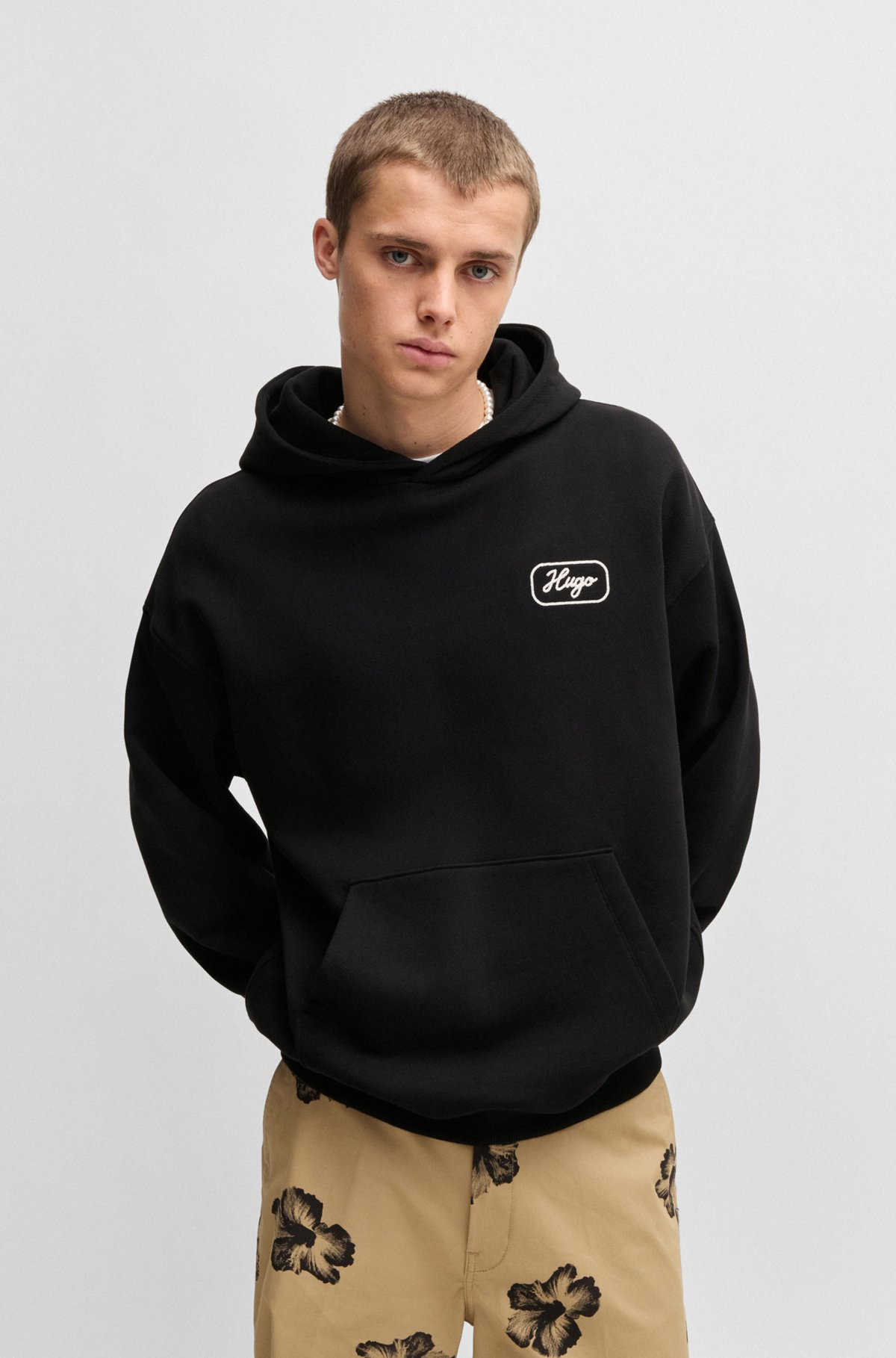 COTTON-TERRY HOODIE WITH EMBROIDERED ARTWORK - 5