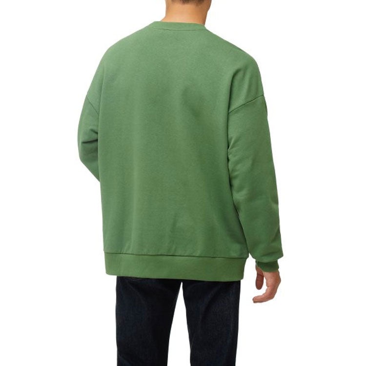 PUMA Solid Color Logo Round Neck Pullover Long Sleeves Unisex Green 532241-67 - 4