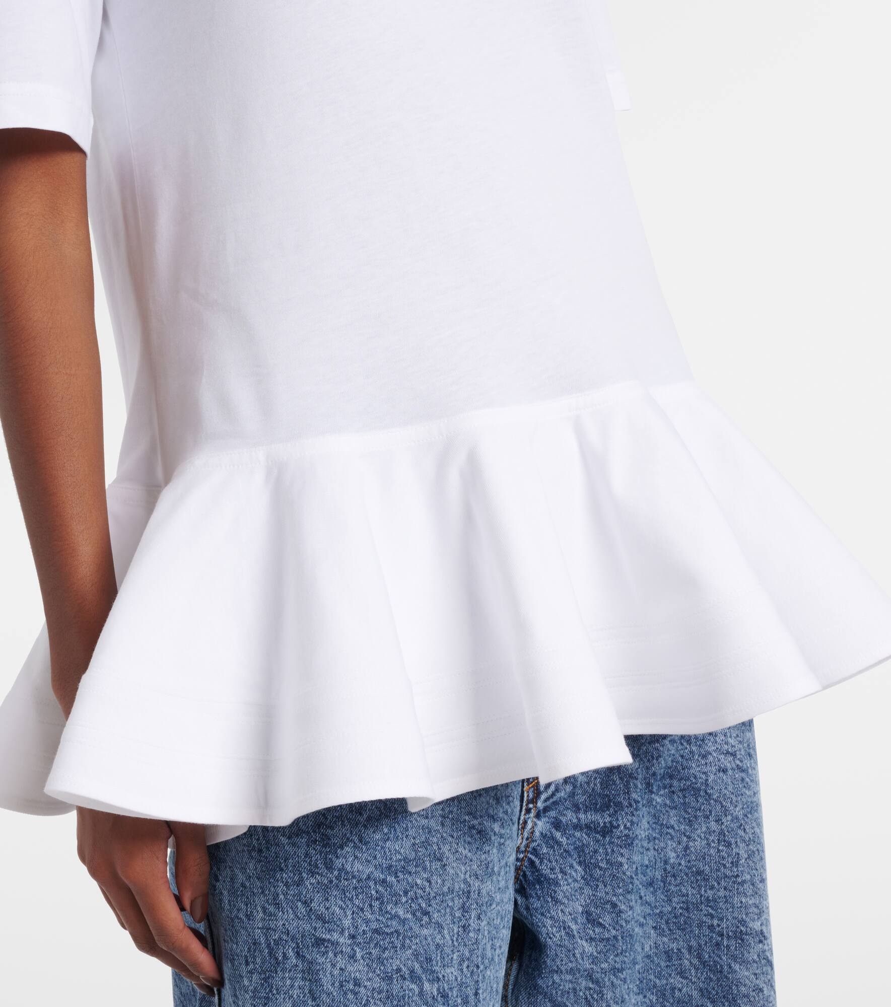 Peplum cotton jersey T-shirt - 5