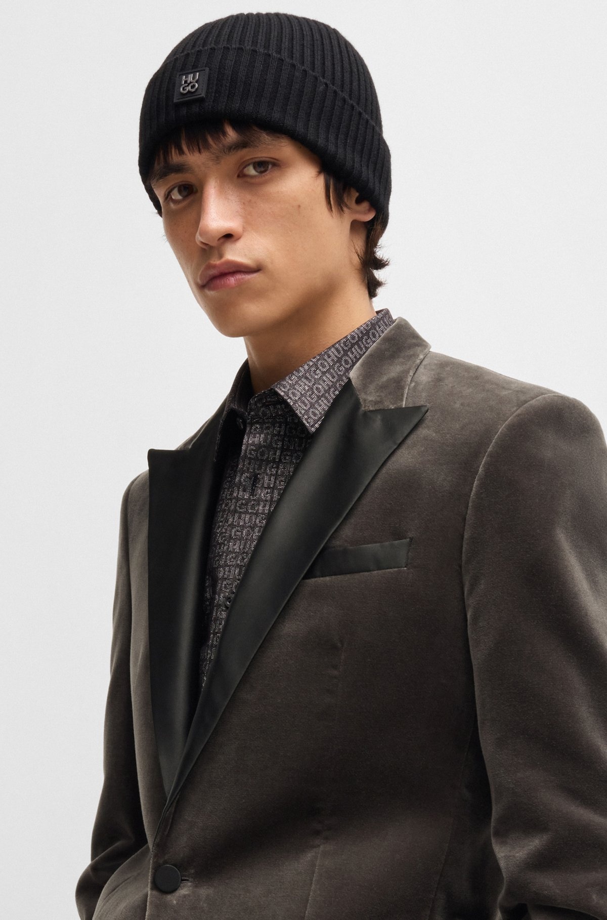 SLIM-FIT EVENING JACKET IN PERFORMANCE-STRETCH COTTON VELVET - 5