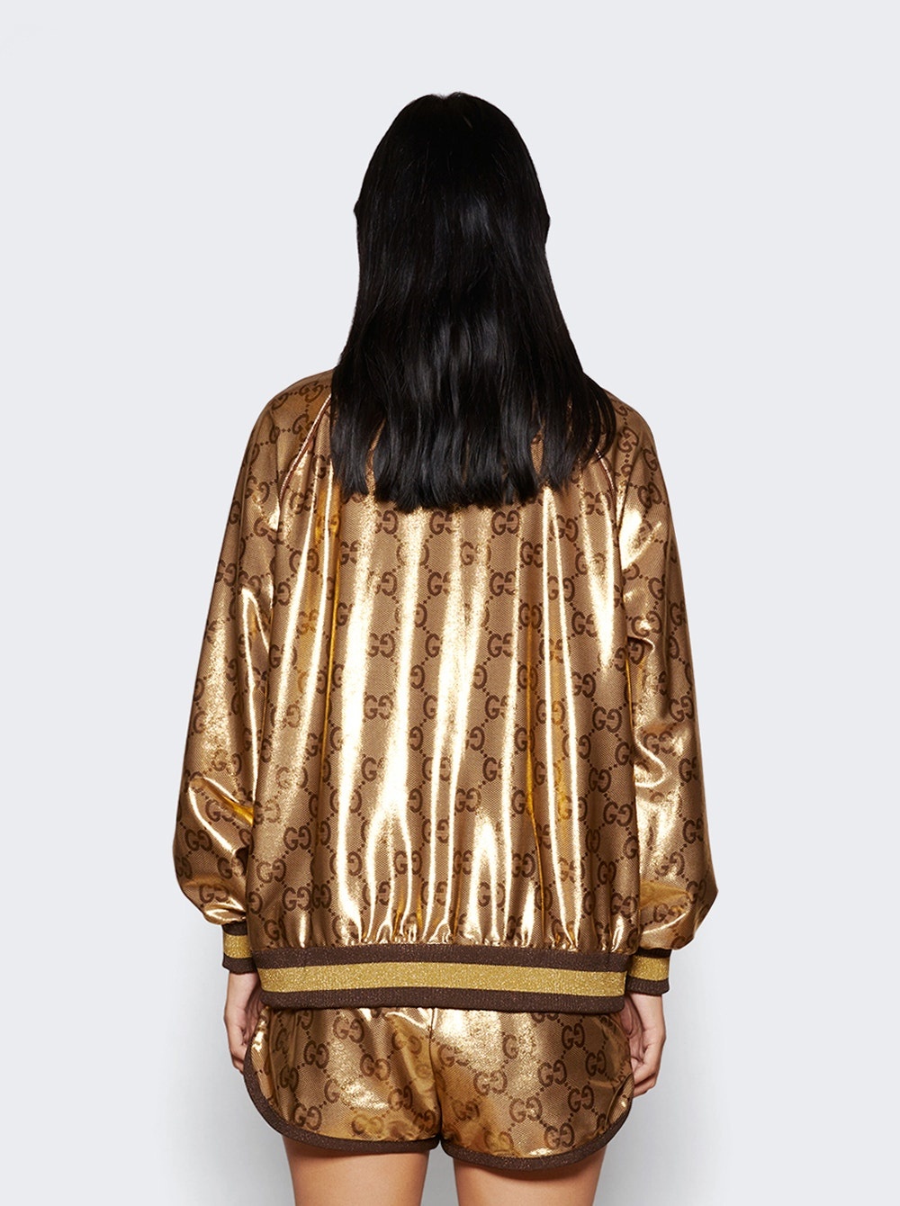 Maxi GG Sparking Jersey Zip Jacket Camel Gold - 5