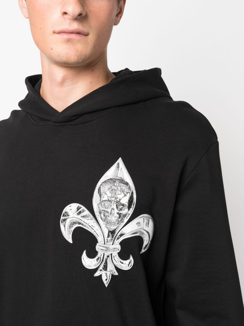 Chrome skull-print cotton hoodie 5