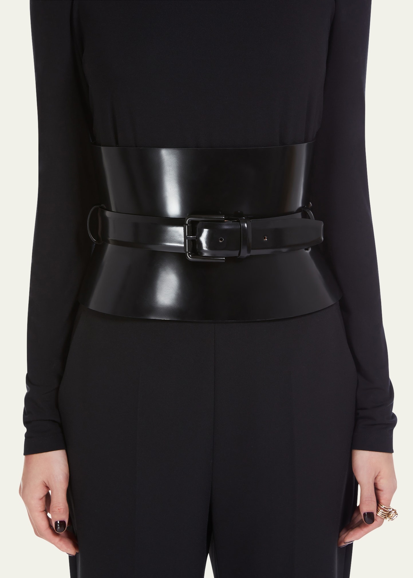 Bustier Patent Leather Belt - 2