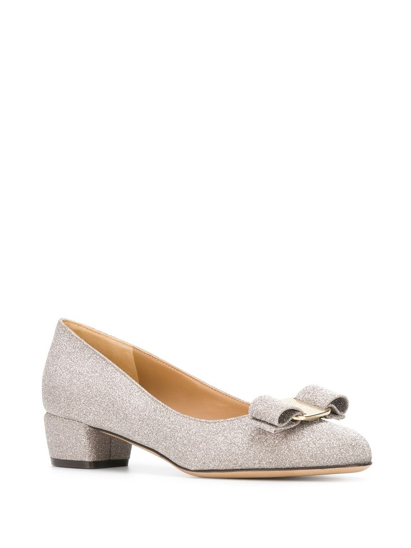 FERRAGAMO Vara bow glitter pumps outlook