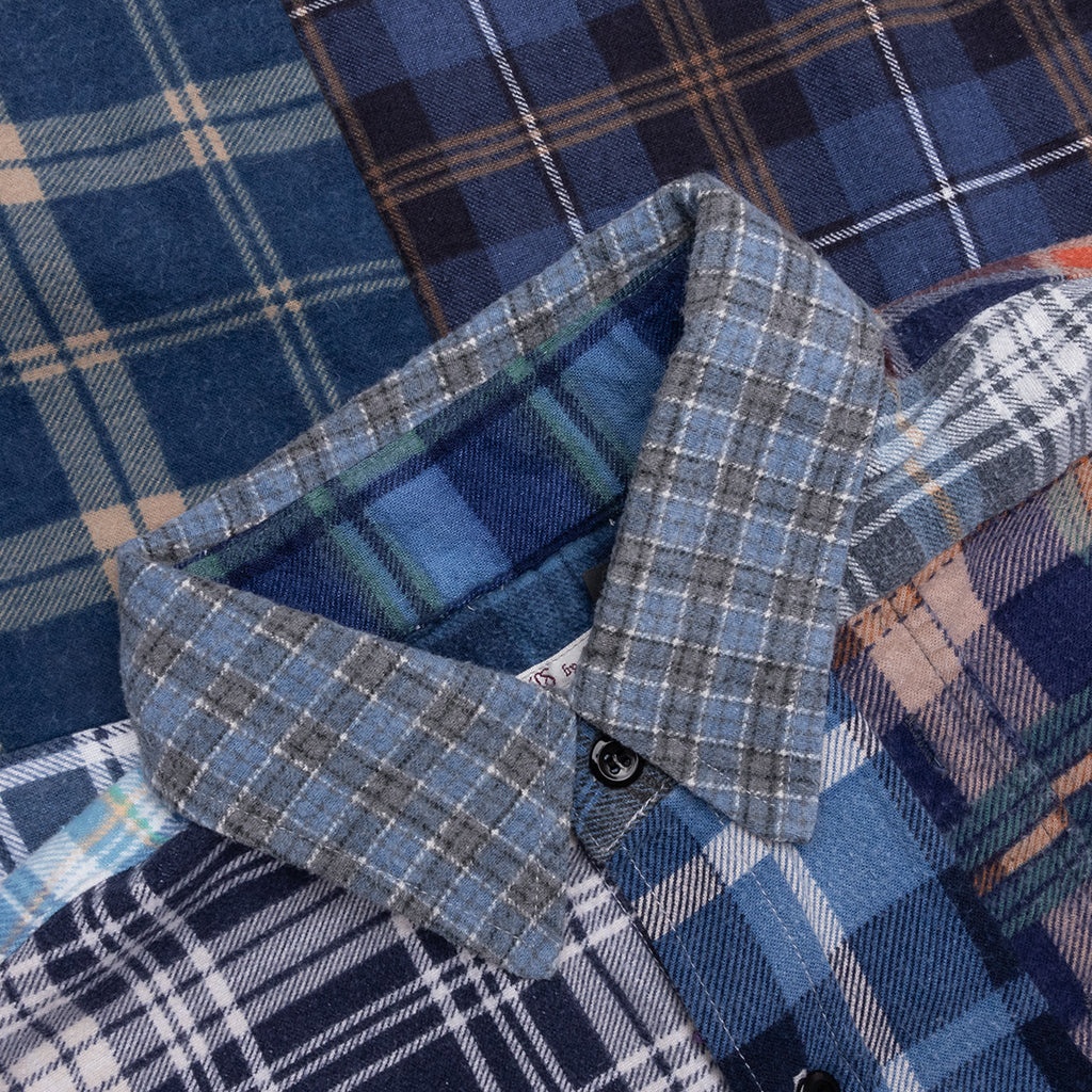 STRAIGHT HEM FLANNEL SHIRT - ASSORTED - 3