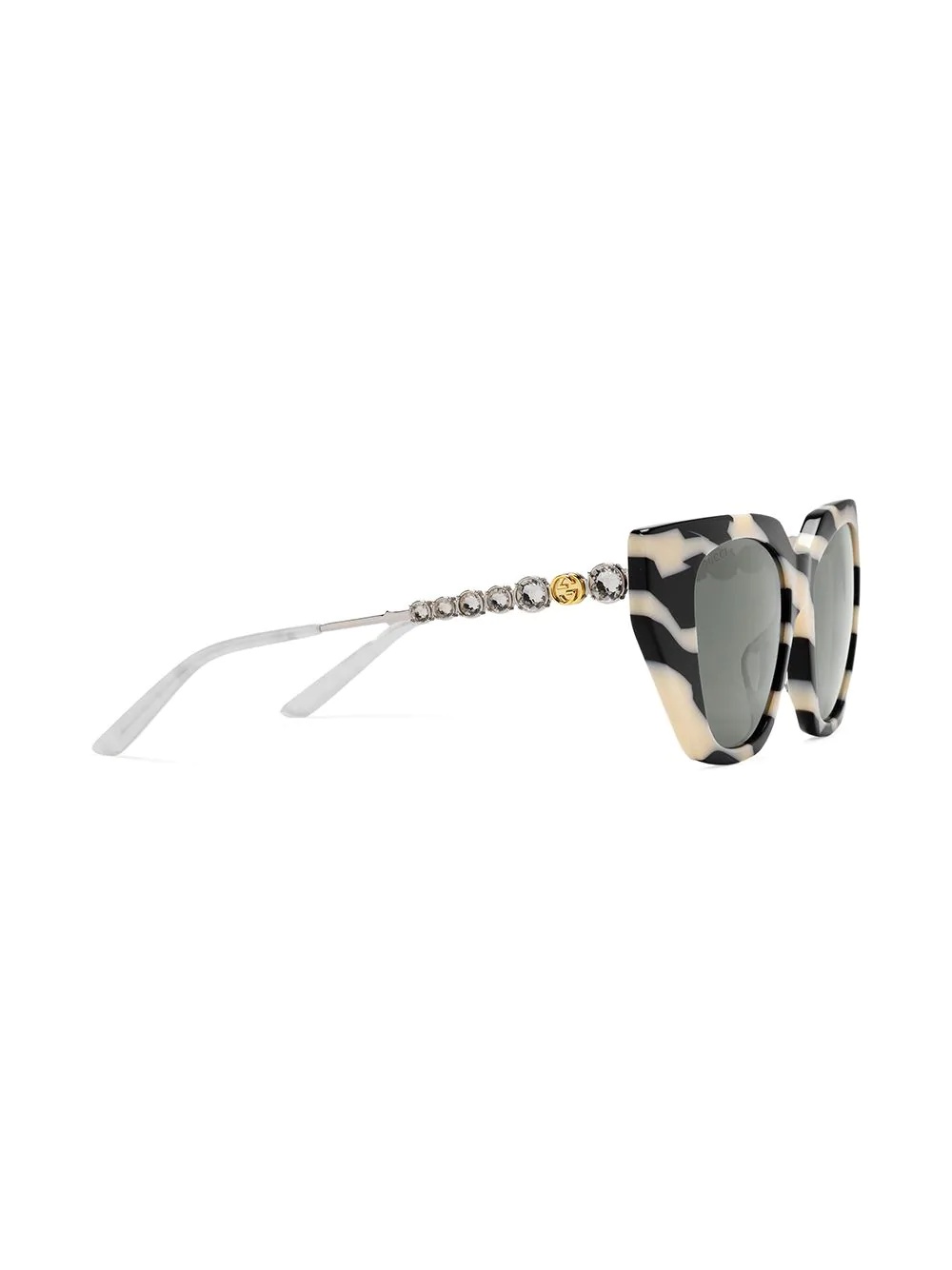 zebra pattern cat-eye-frame sunglasses - 2