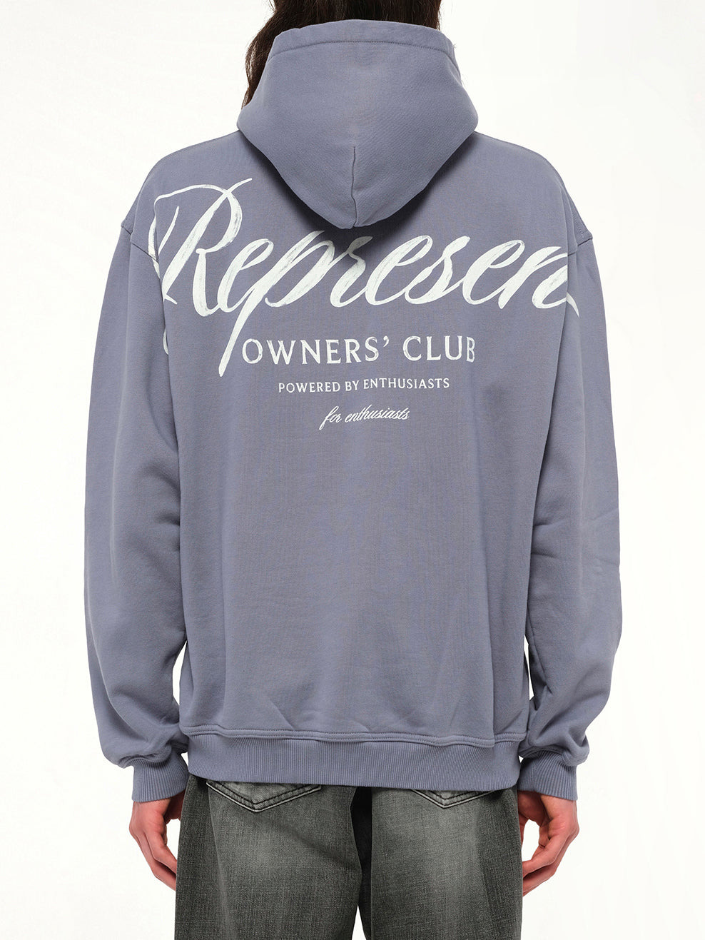 Represent Owners Club Script Hoodie in Dusty Blue - 5