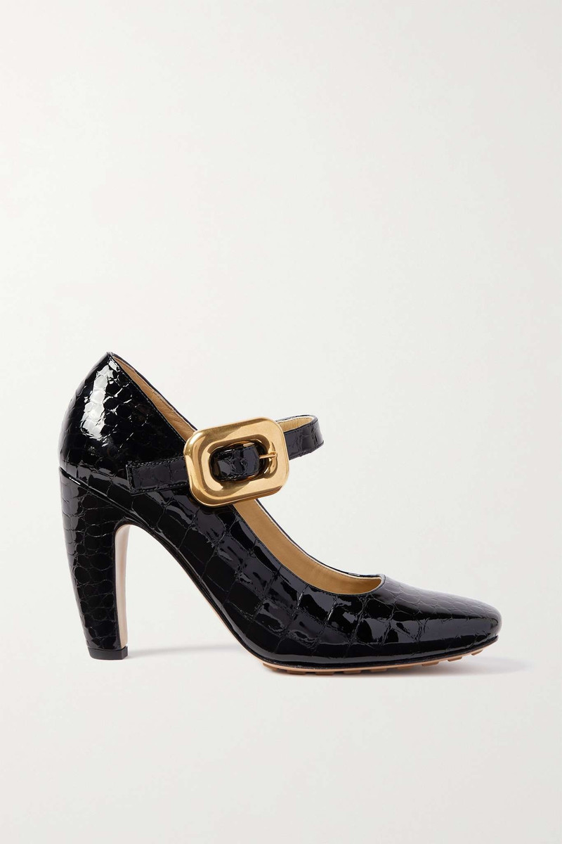 Wedge croc-effect patent-leather pumps - 1