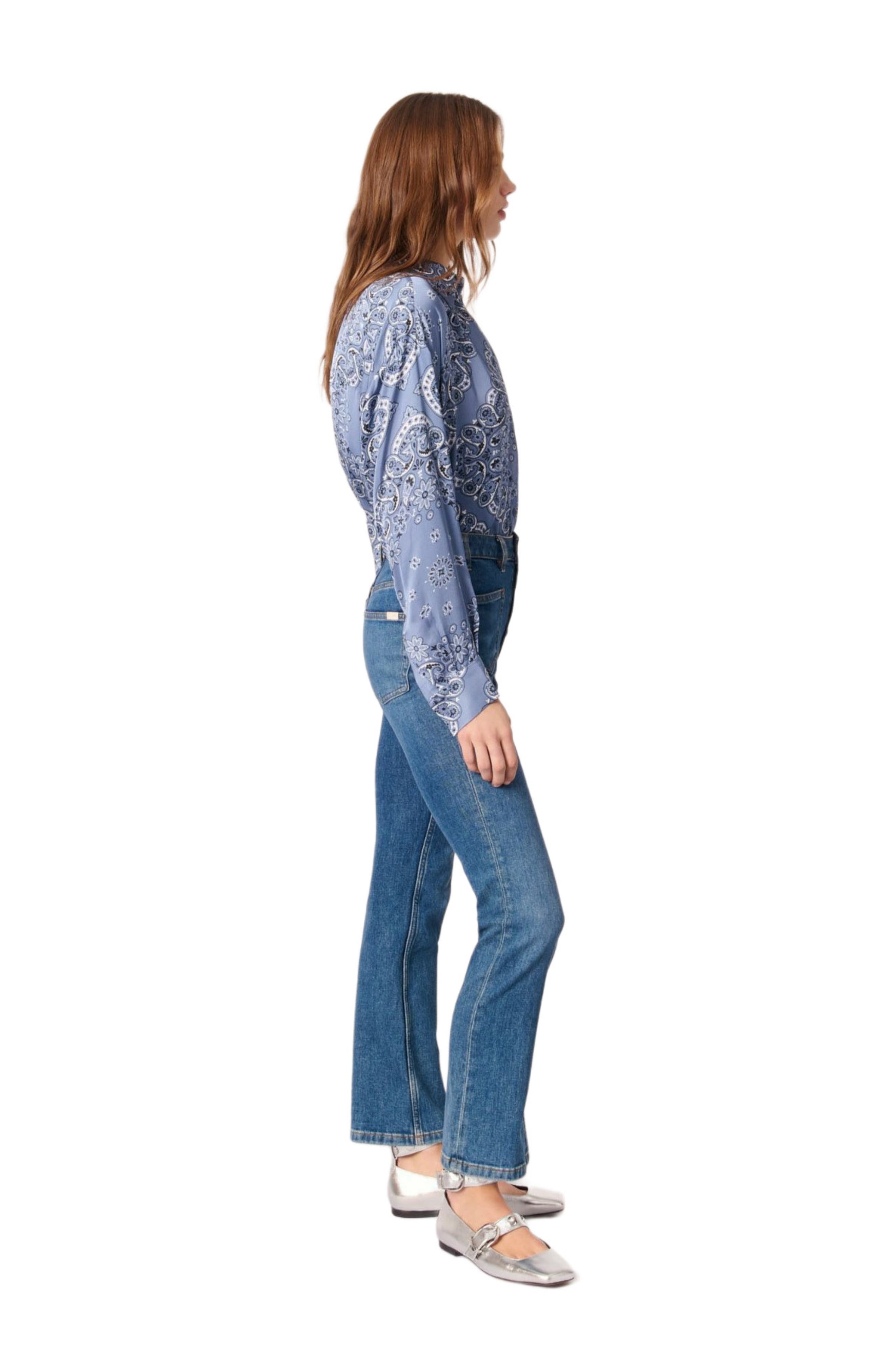 maje Flowing printed shirt in Blue Bandana Print at Nordstrom - 3