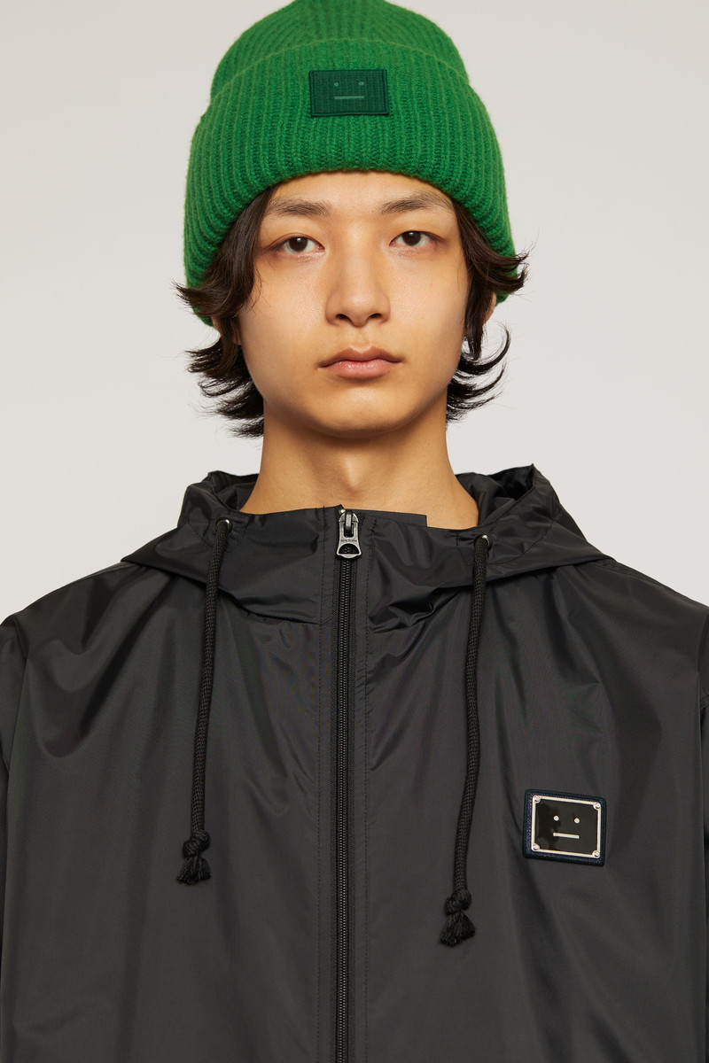 Acne Studios Rib knit beanie hat deep green outlook