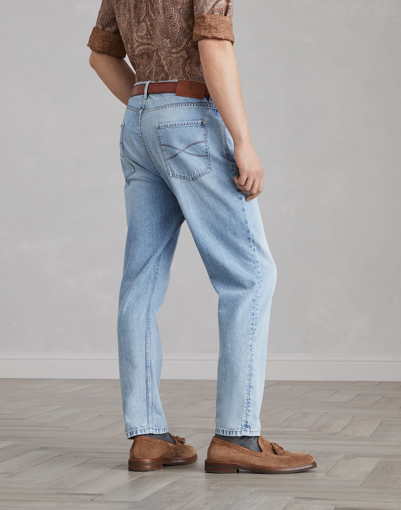 Brunello Cucinelli Denim iconic fit five-pocket trousers outlook