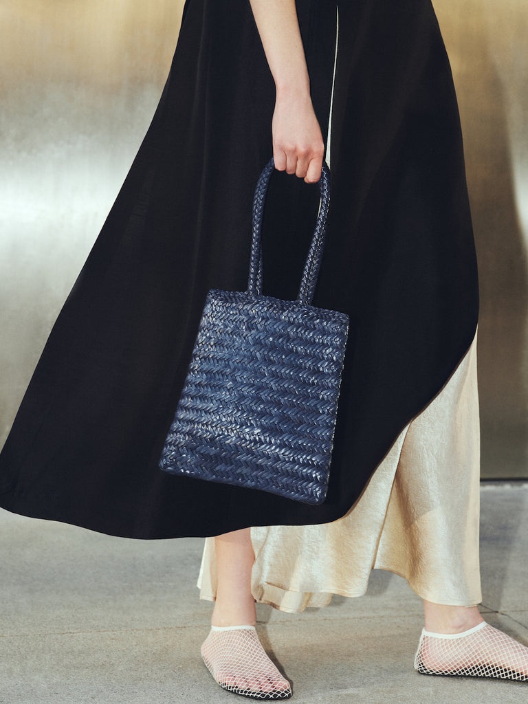 FLAT LEATHER BASKET DENIM - 2