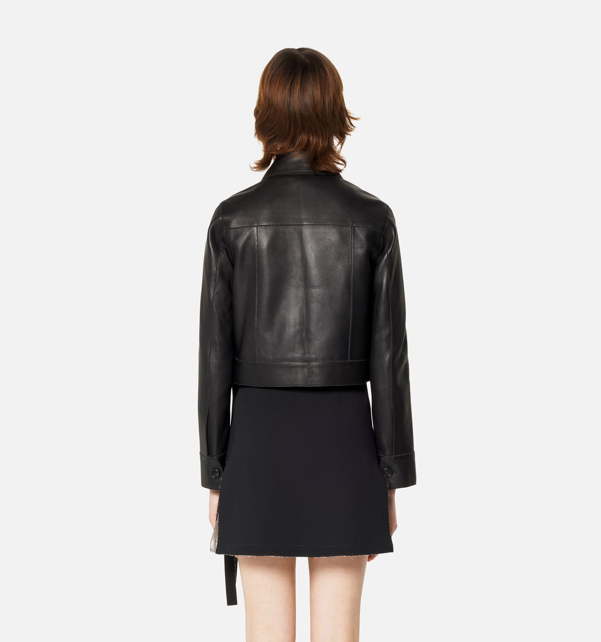 Buttoned Jacket In Lambskin Leather - 6