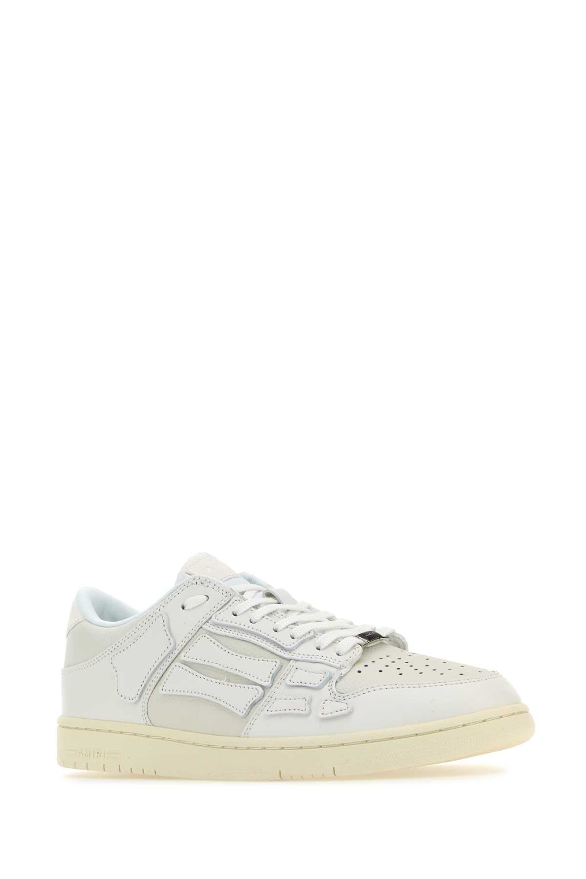 Amiri Men White Leather Skel Sneakers - 2