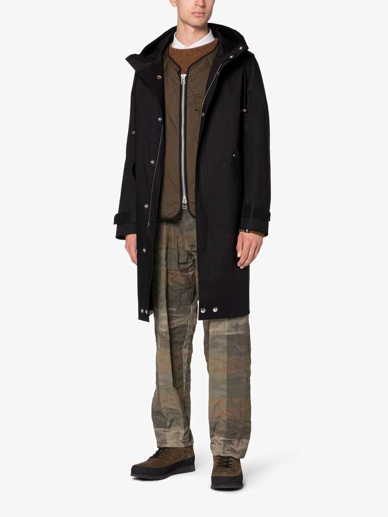 GRANISH BLACK BONDED COTTON HOODED COAT 4