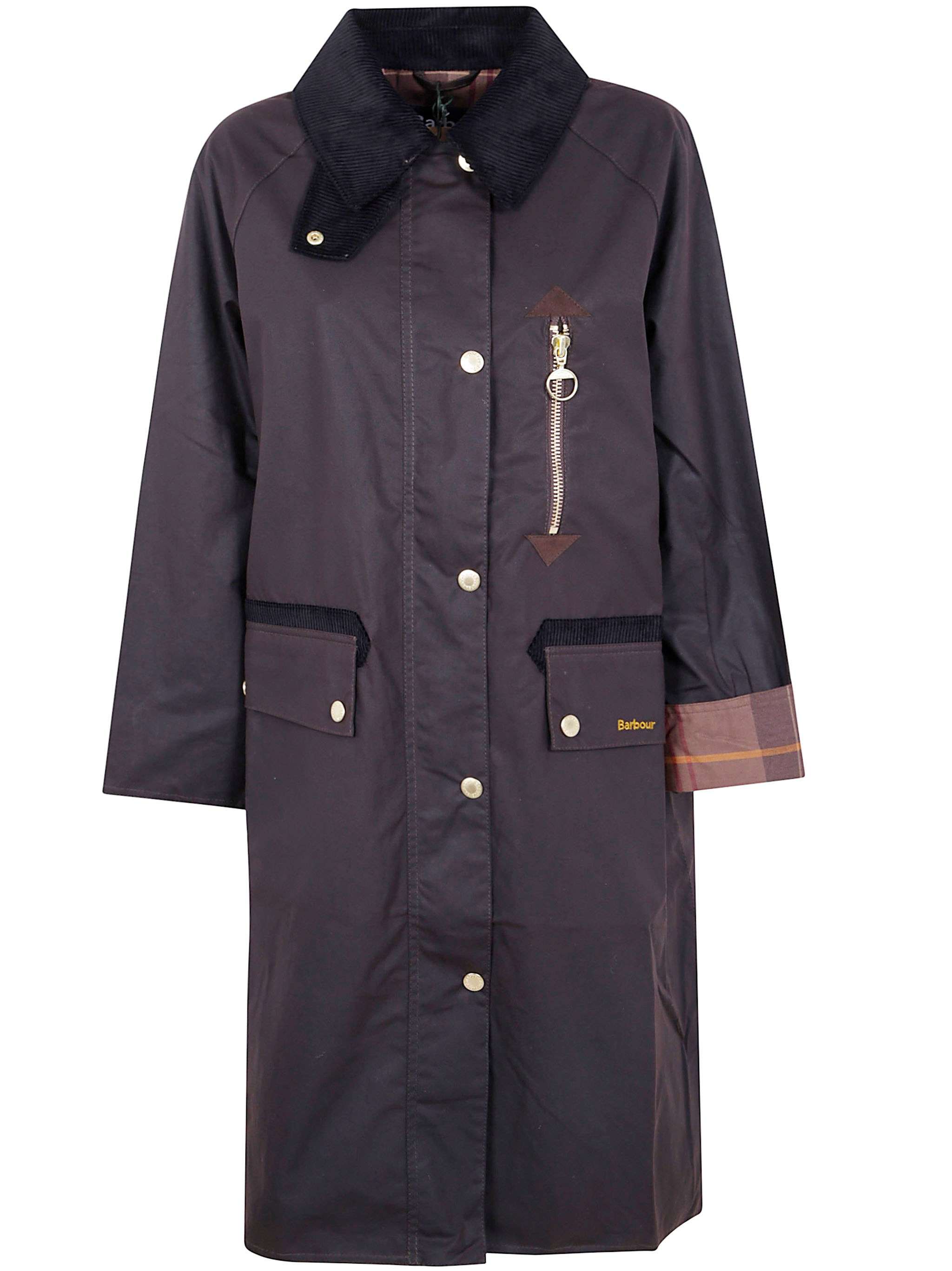 Introducing the "EVETTE WAXED" JACKET by BARBOUR, a quintessential piece in the outerwear category.  - 1