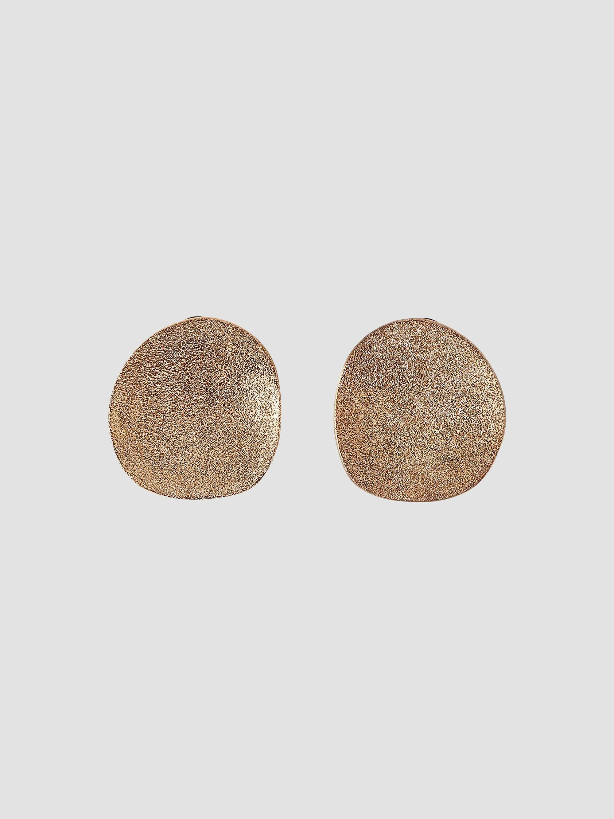 Women's Sterling Silver Shimmer Disc Earrings - Light Gold - 1
