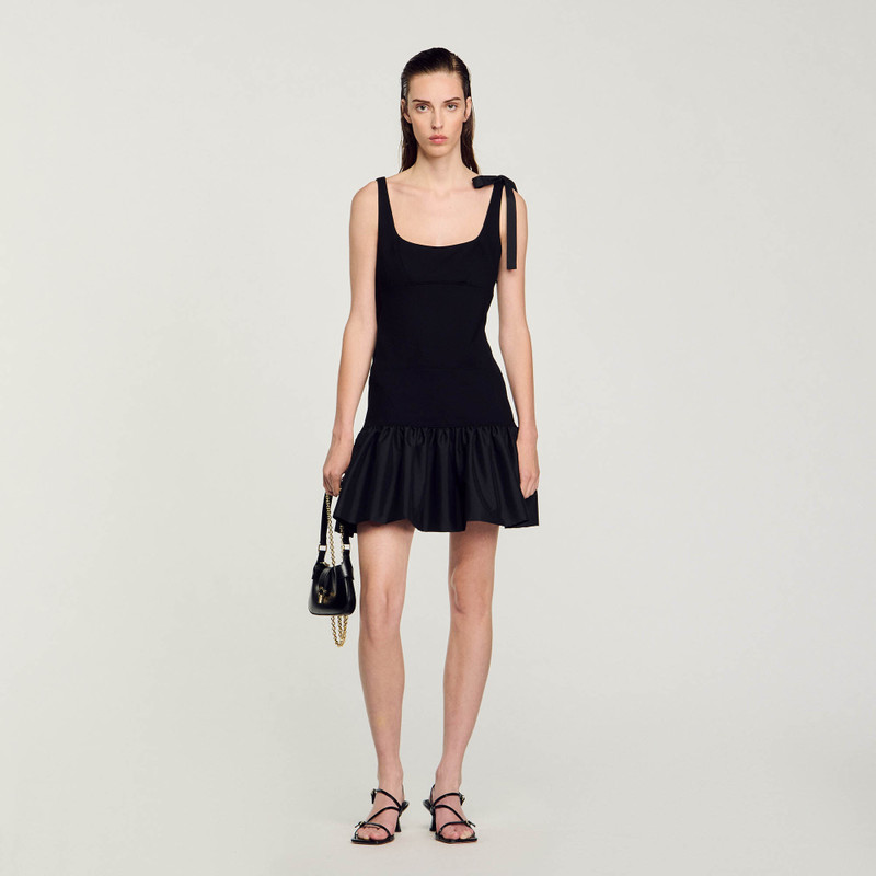 Sandro DUAL-MATERIAL SHORT DRESS outlook