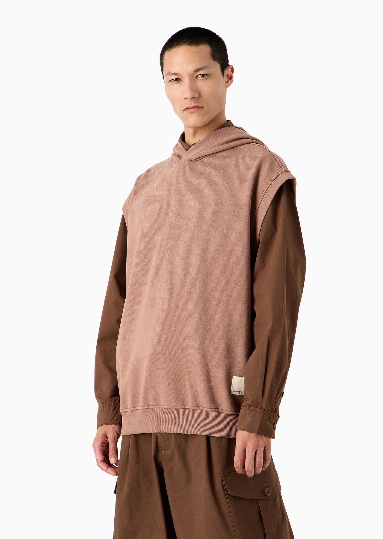 Emporio Armani Sustainability Values Capsule Collection organic jersey sleeveless hooded sweatshirt - 2