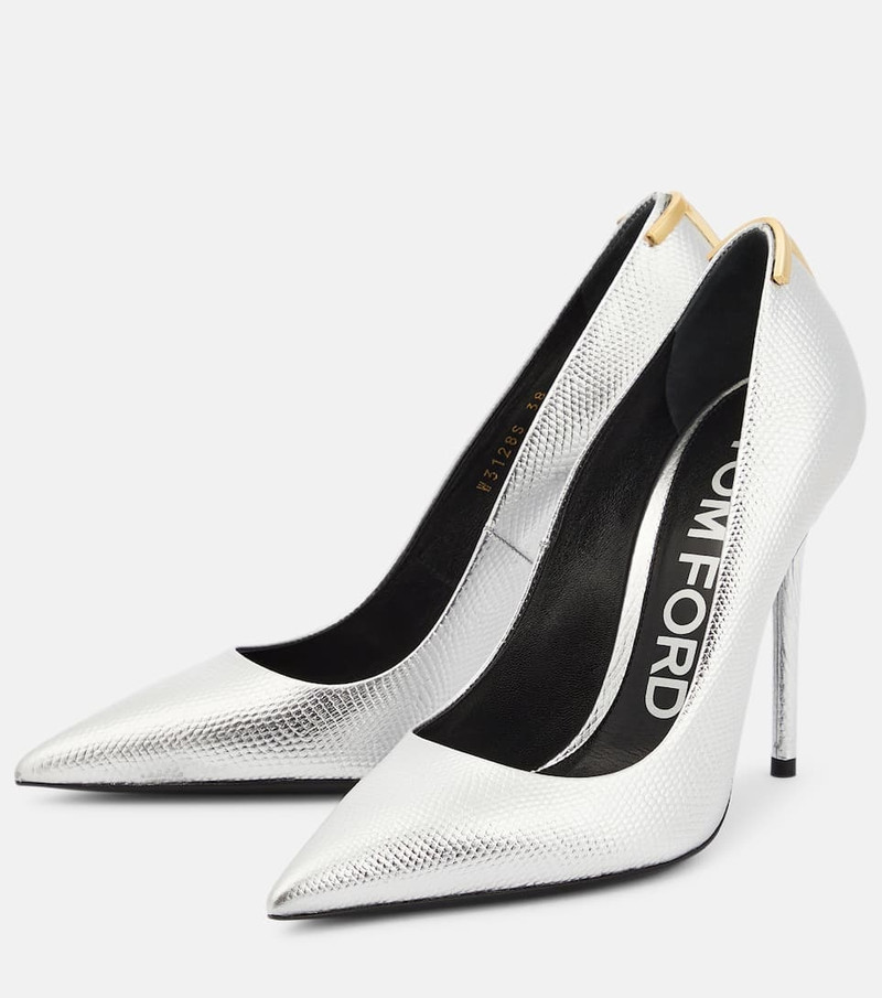 Metallic leather pumps 5