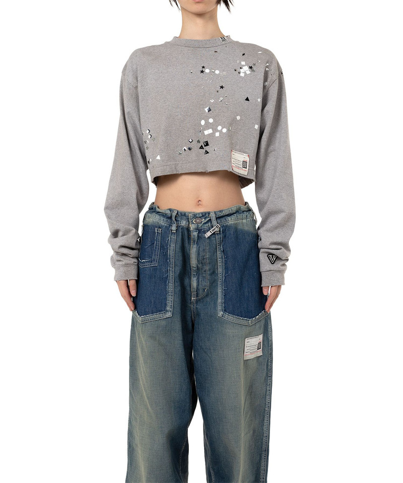Embellished Cropped Long Sleeve T-shirt 3