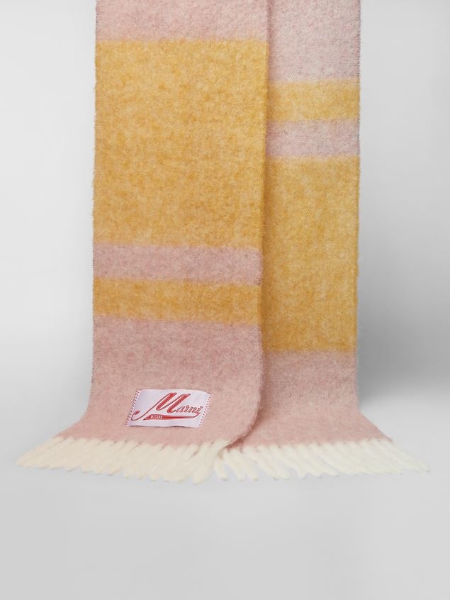 PINK STRIPED MOHAIR SCARF - 4