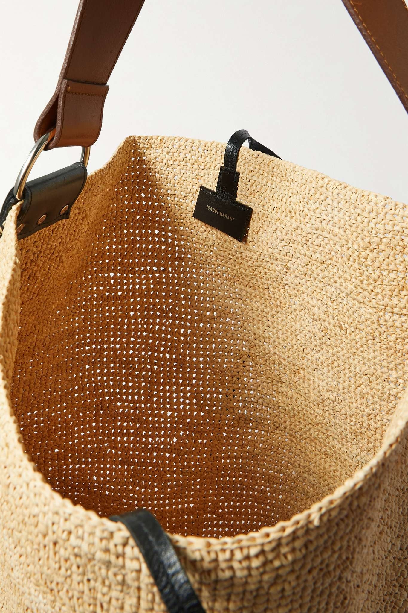 Bayia leather-trimmed raffia tote - 5