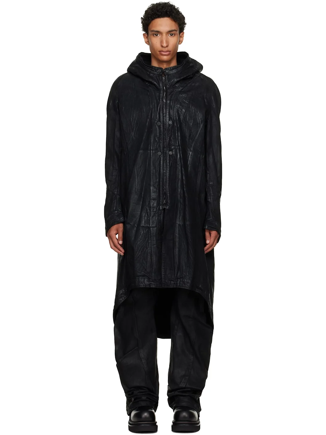 Black Urban Denim Coat - 1